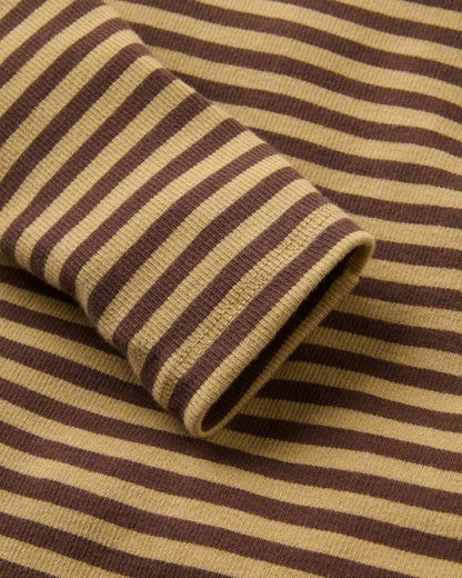 Out There Ribbed LS T-Shirt - Chestnut - Flatlay