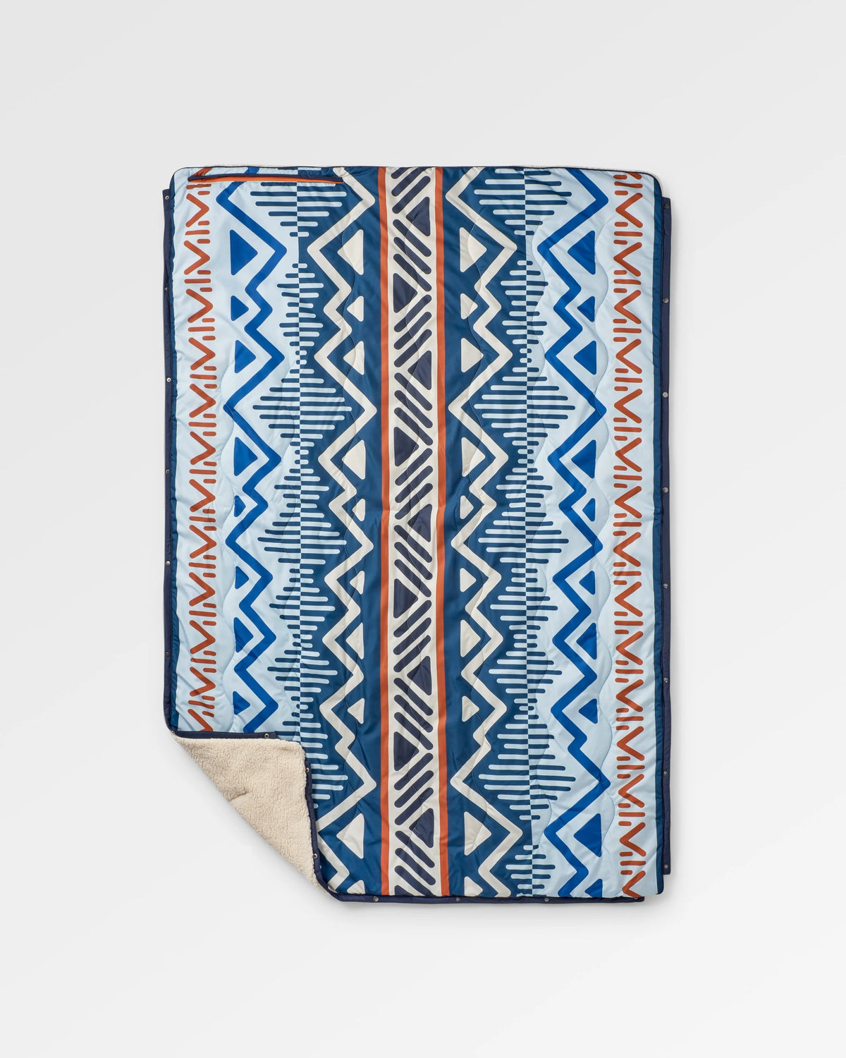 Cabin Sherpa Blanket - Mountain Geo Grey Blue - Flatlay