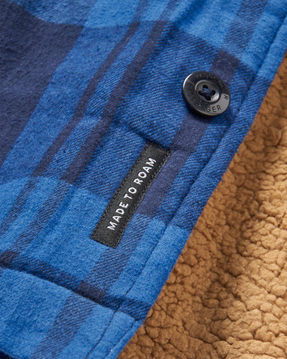 Freestyle Sherpa-Lined Overshirt - True Blue - Flatlay