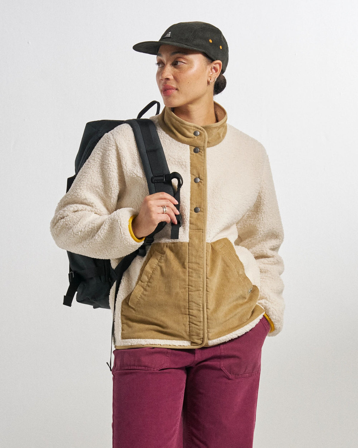 Clover Sherpa Fleece - Vintage White - Studio Model
