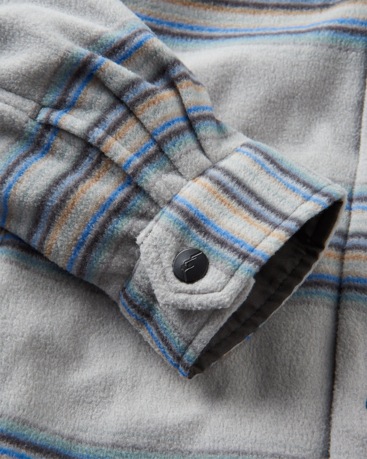 Maple Polar Fleece Shirt - Steel Grey Stripe - Flatlay
