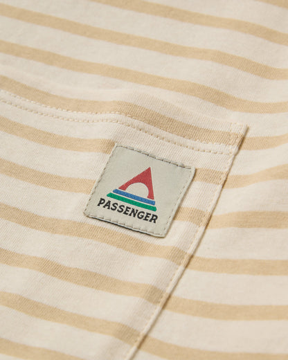 Zen Relaxed Fit T-Shirt - Stone Stripe - Flatlay