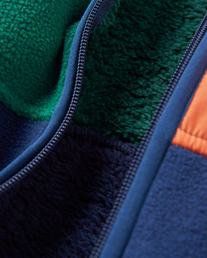 Loch Hooded Polar Fleece - Rain Forest/Rich Navy - Flatlay