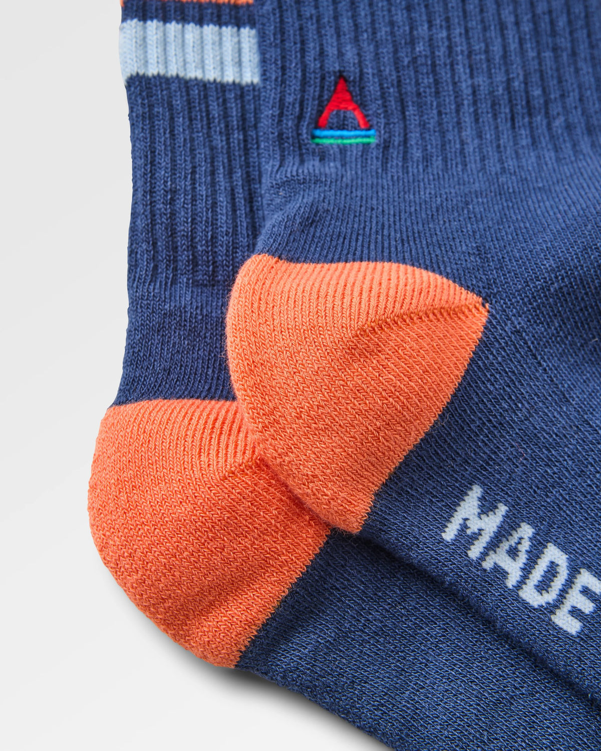 Classic Midweight Crew Socks - Rich Navy - Flatlay