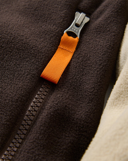 Set Off Polar 1/4 Zip Fleece - Oatmeal/Espresso - Flatlay