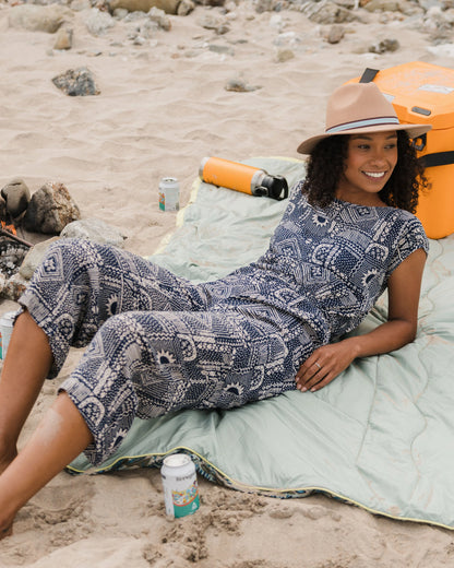 Thimbleberry Jumpsuit - Vintage Patchwork Navy - Lifestyle