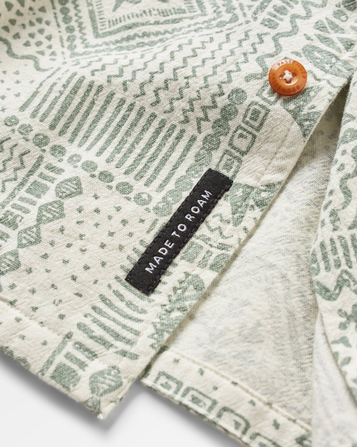 Cove Cotton Short Sleeve Shirt - Vintage Patchwork Pistachio - Flatlay