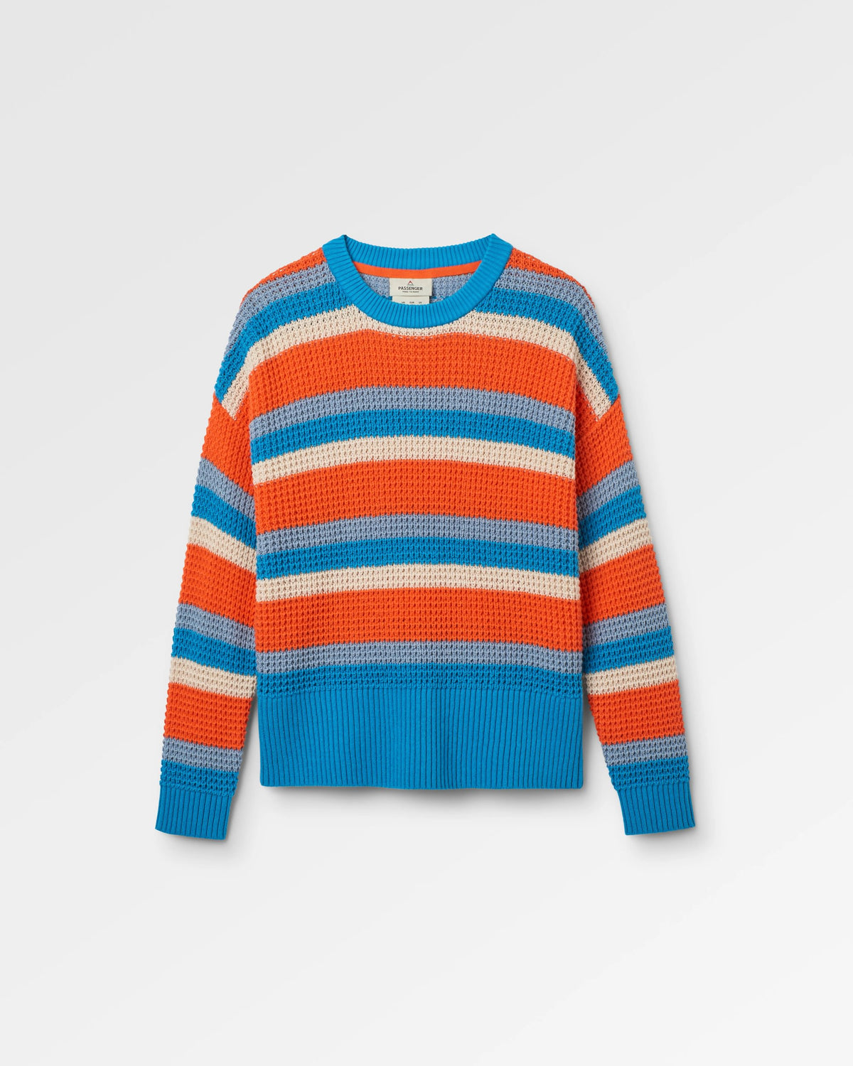 Reflection Stripey Jumper - Ember Orange Multi Stripe - Flatlay