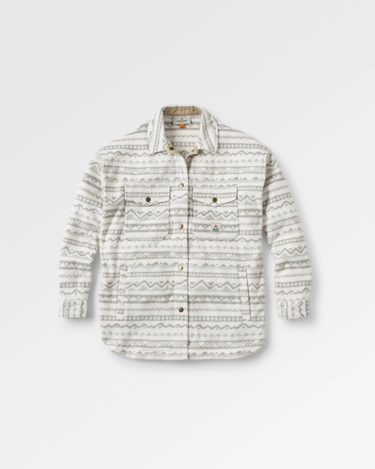 East Polar Fleece Shirt - Mountain Geo Vintage White - Flatlay