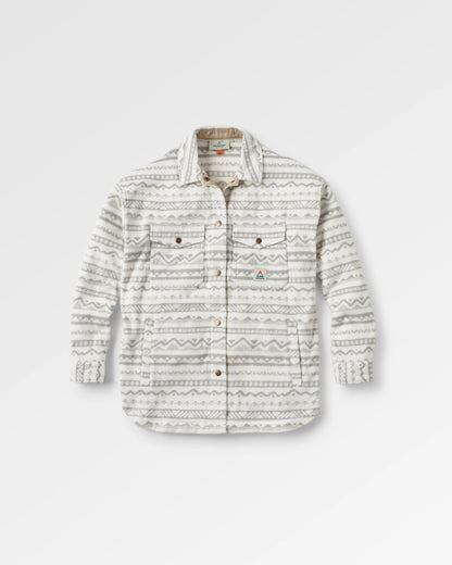 East Polar Fleece Shirt - Mountain Geo Vintage White - Flatlay