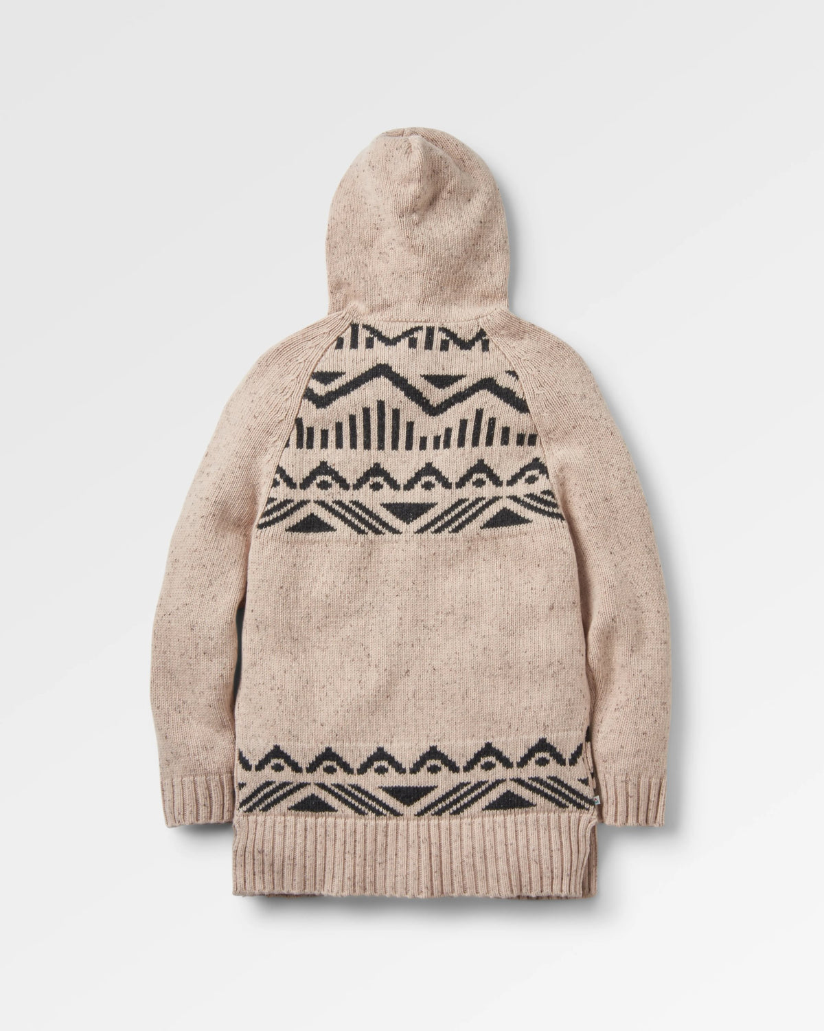 Snoozle Knitted Hooded Cardigan - Oatmeal - Flatlay