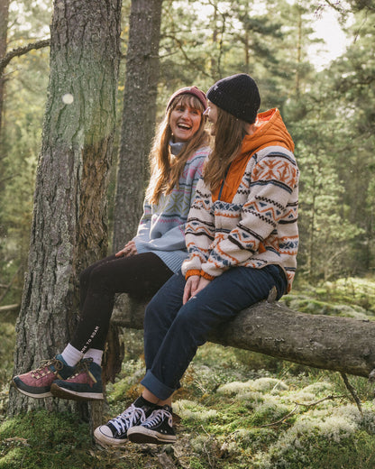 Beaumont Sherpa Hooded Fleece - Homespun Stripe Sunrise Orange - Lifestyle
