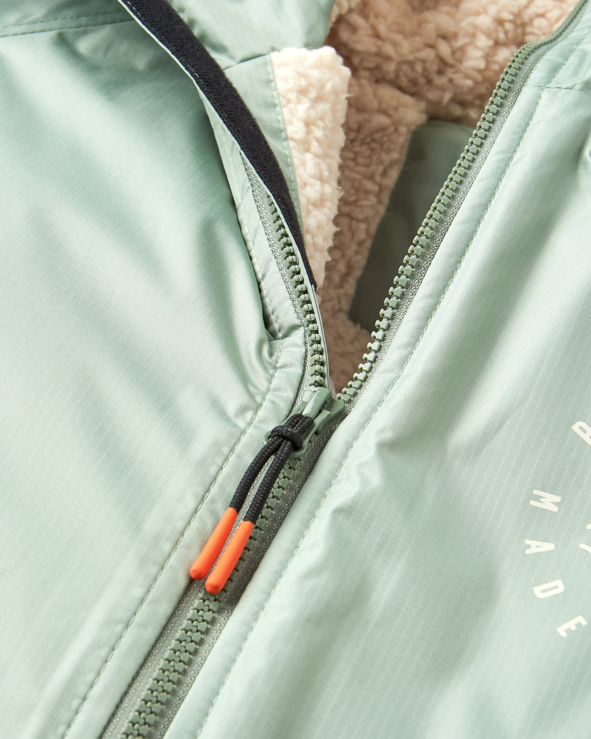 Escapism Sherpa Lined Changing Robe - Pistachio - Flatlay