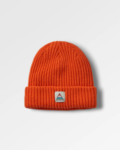 Beechwood Fleece Lined Beanie - Burnt Orange - Flatlay