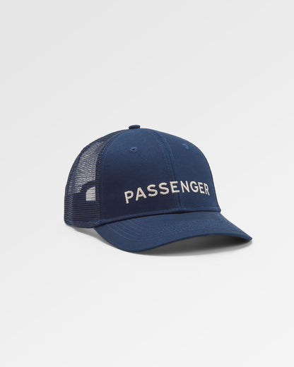 Passenger Cotton Trucker Cap - Rich Navy - Flatlay