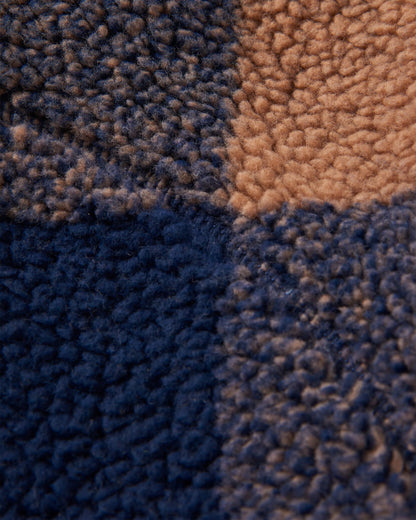 Offroad Sherpa 1/2 Zip Fleece - Toffee/Rich Navy Buffalo - Flatlay