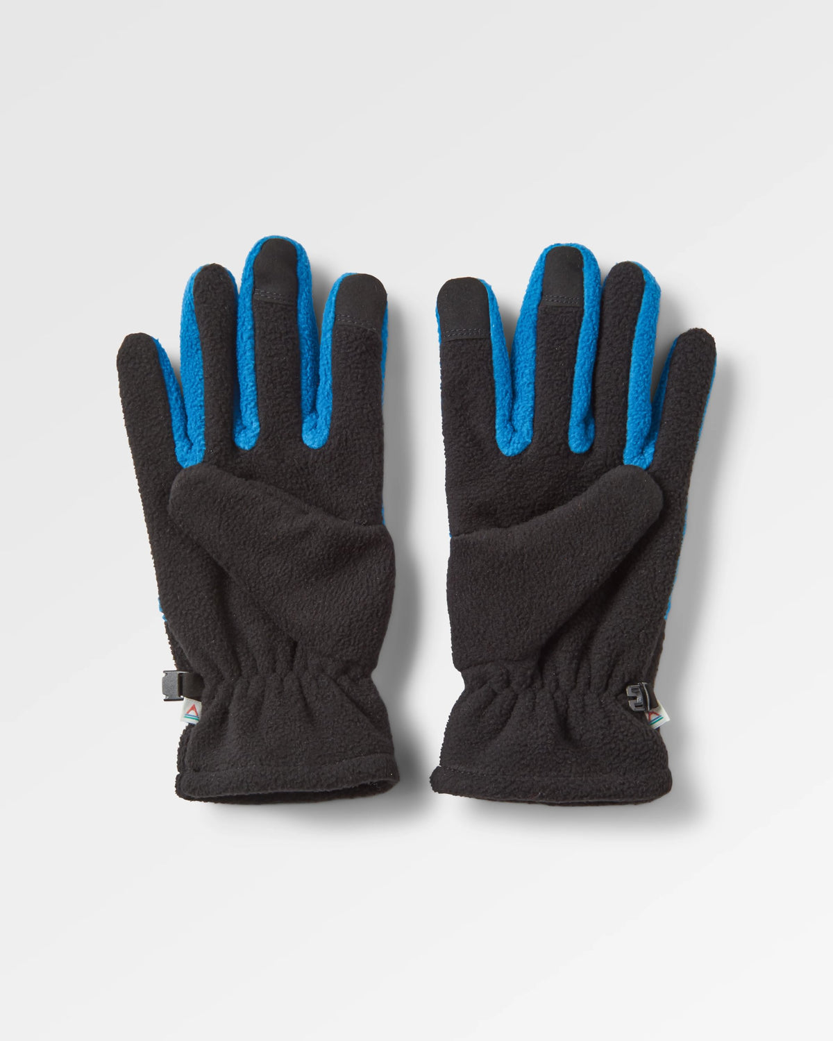 Daytrip Polar Fleece Touch Screen Gloves - Black/Tidal Blue - Flatlay