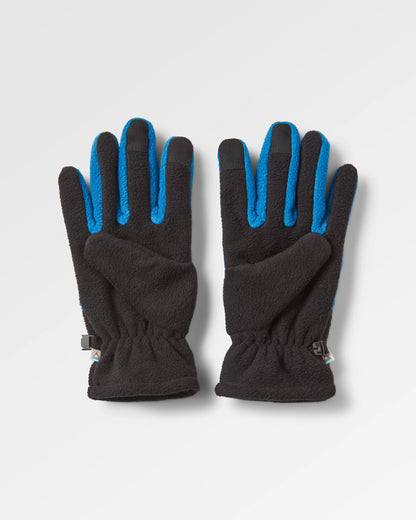 Daytrip Polar Fleece Touch Screen Gloves - Black/Tidal Blue - Flatlay