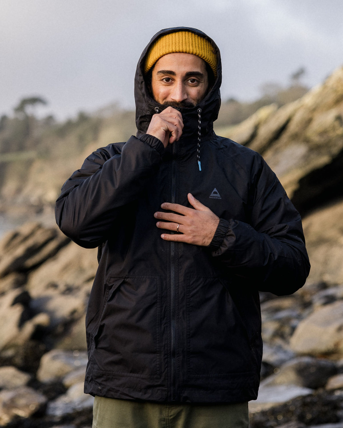 Tallows Water Resistant Jacket - True Black - Lifestyle