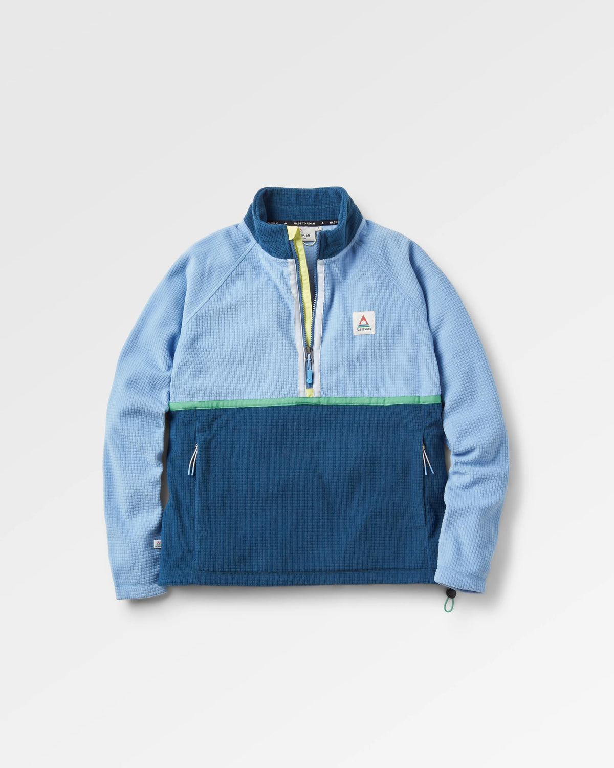 Off Trail Grid Polar Fleece - Cornflower/Dark Denim - Flatlay