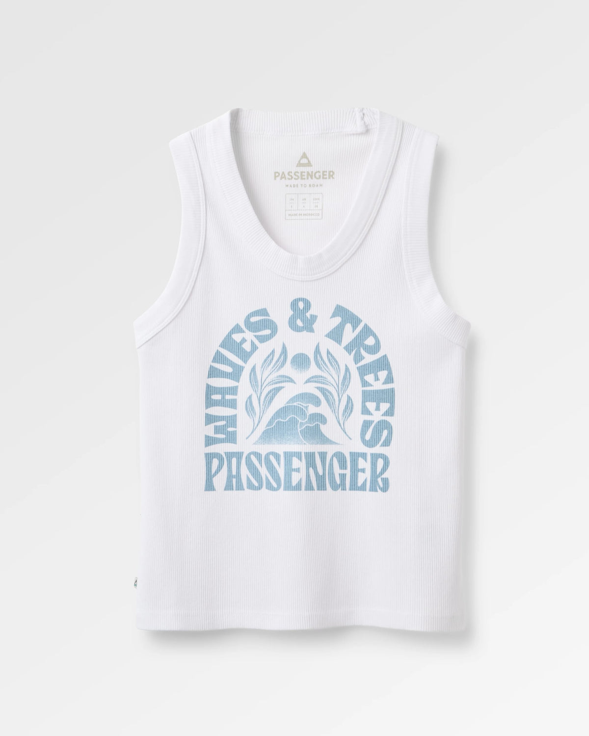 Dawning Ribbed Scoop Neck Vest - White - Flatlay