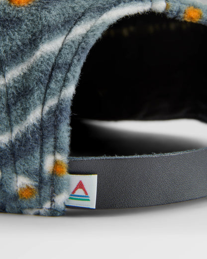Pine Polar Fleece 5 Panel Cap - Geo Track Storm Grey - Flatlay
