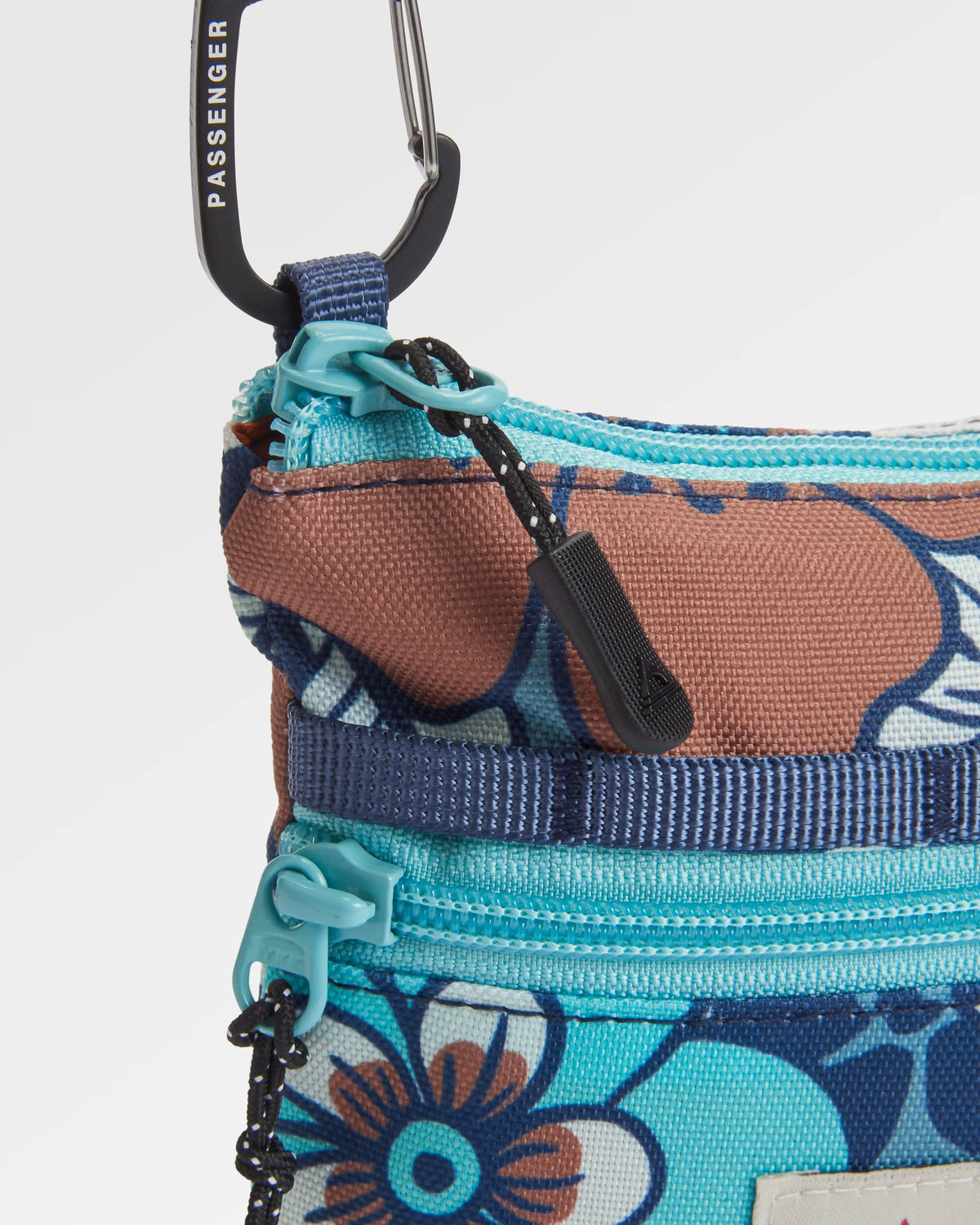 Journey Crossbody Bag - Vintage Floral Aqua - Flatlay