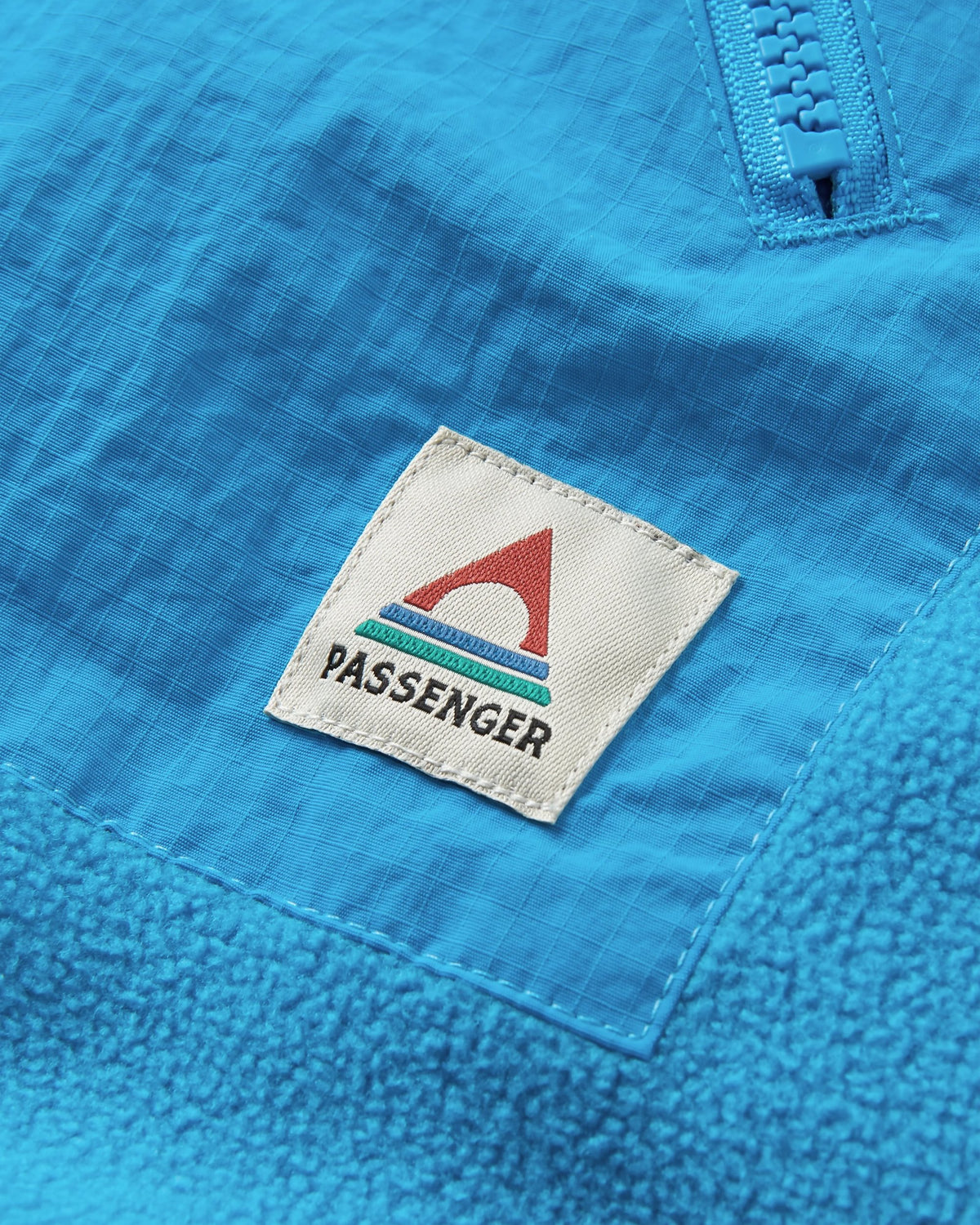 Navegado Soft-Touch Sherpa Fleece - Abstract Mountain Blue Fog - Flatlay