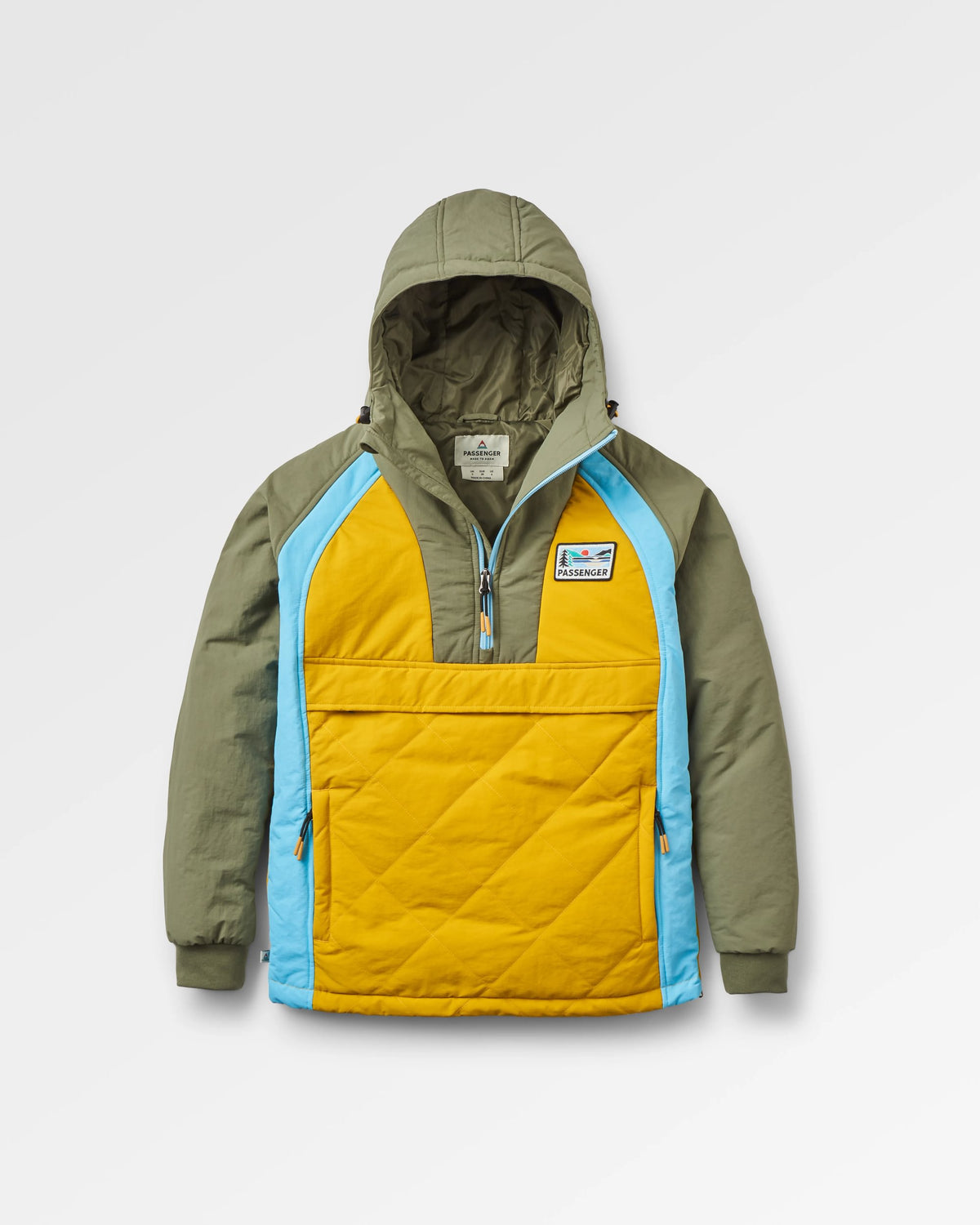 Ocean Insulated Anorak - Dusty Olive/Heritage Yellow - Flatlay