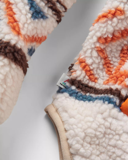 Beaumont Sherpa Hooded Fleece - Homespun Stripe Sunrise Orange - Flatlay