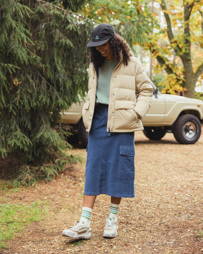Avian Cord Midi Skirt - Dark Denim - Lifestyle