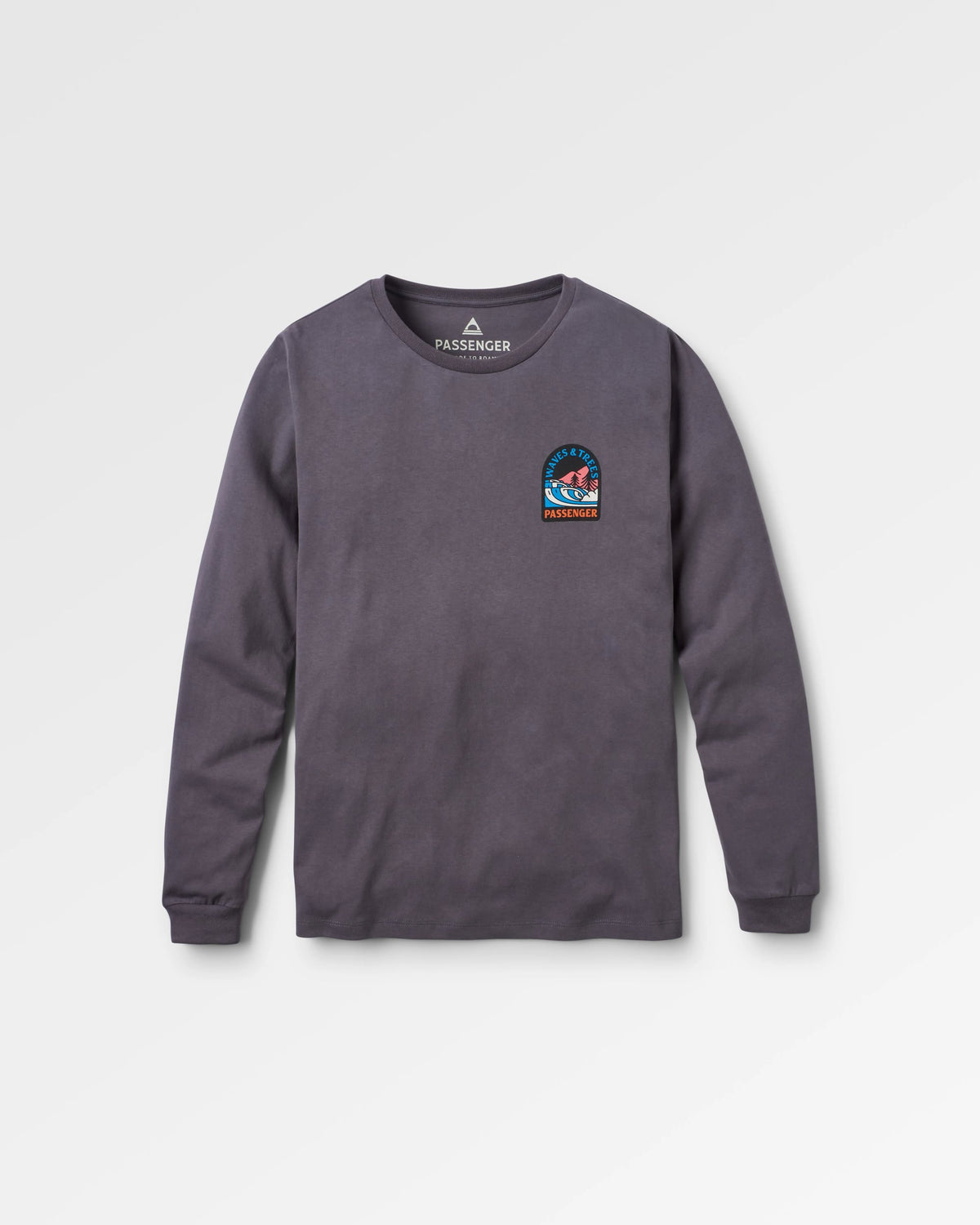 Waves & Trees LS T-Shirt - Charcoal - Flatlay