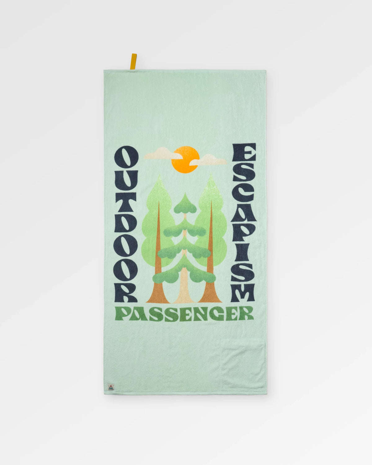 Tideline Cotton Beach Towel - Spearmint - Flatlay