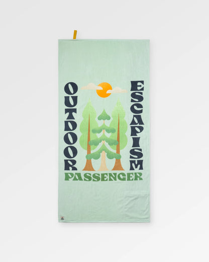 Tideline Cotton Beach Towel - Spearmint - Flatlay