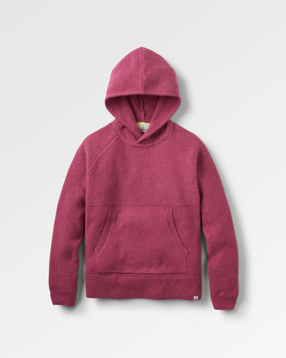 Cove Knitted Hoodie - Rhubarb - Flatlay