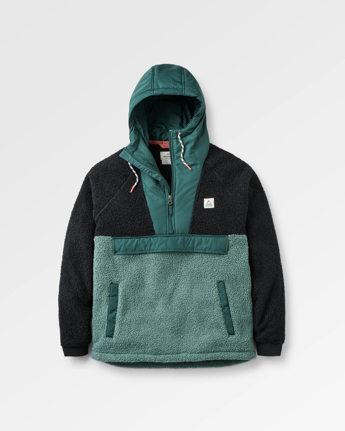 Woodland Polar-lined Sherpa Fleece - Black/ Dark Forest - Flatlay