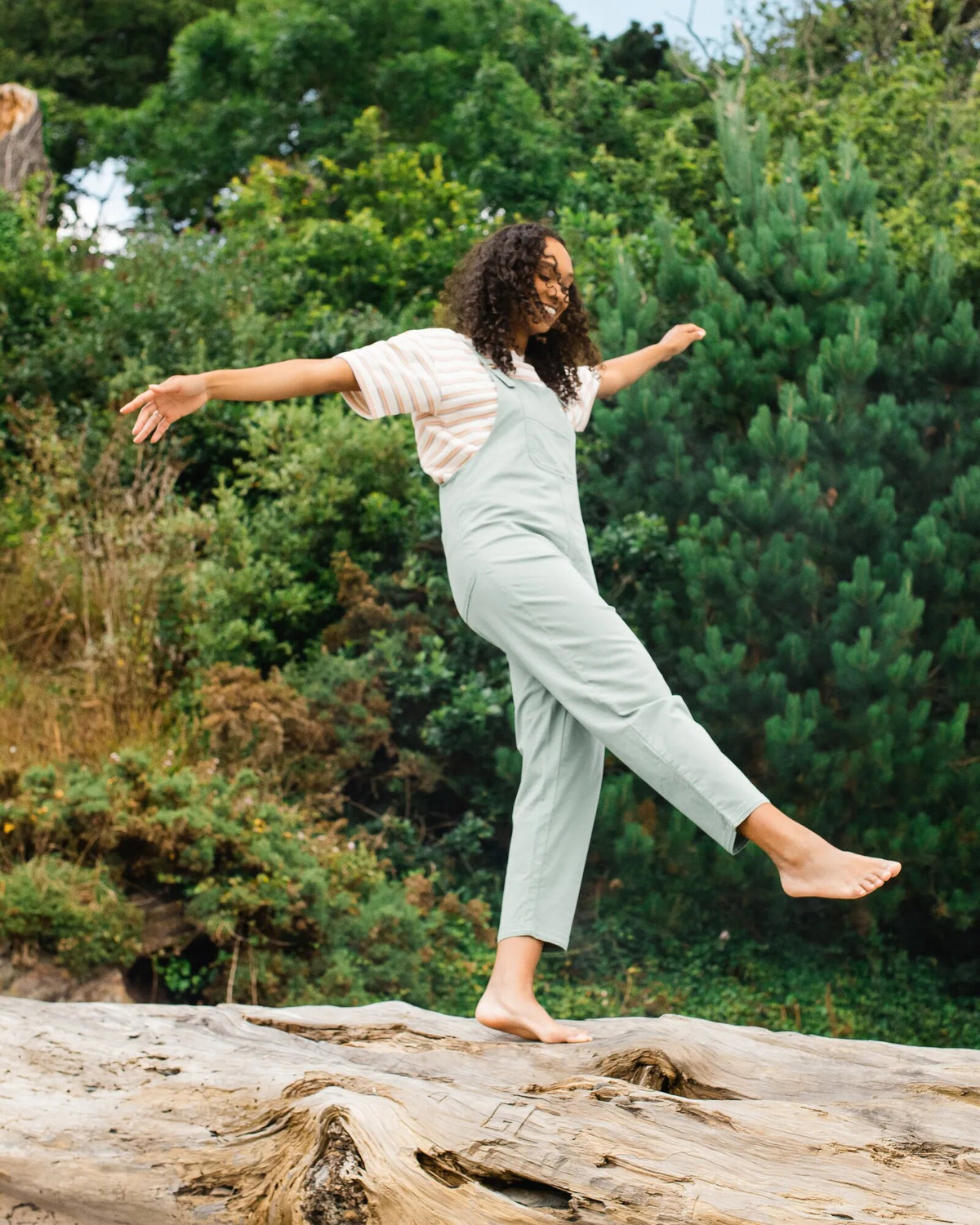 Meadows Cotton Dungarees - Pistachio - Lifestyle