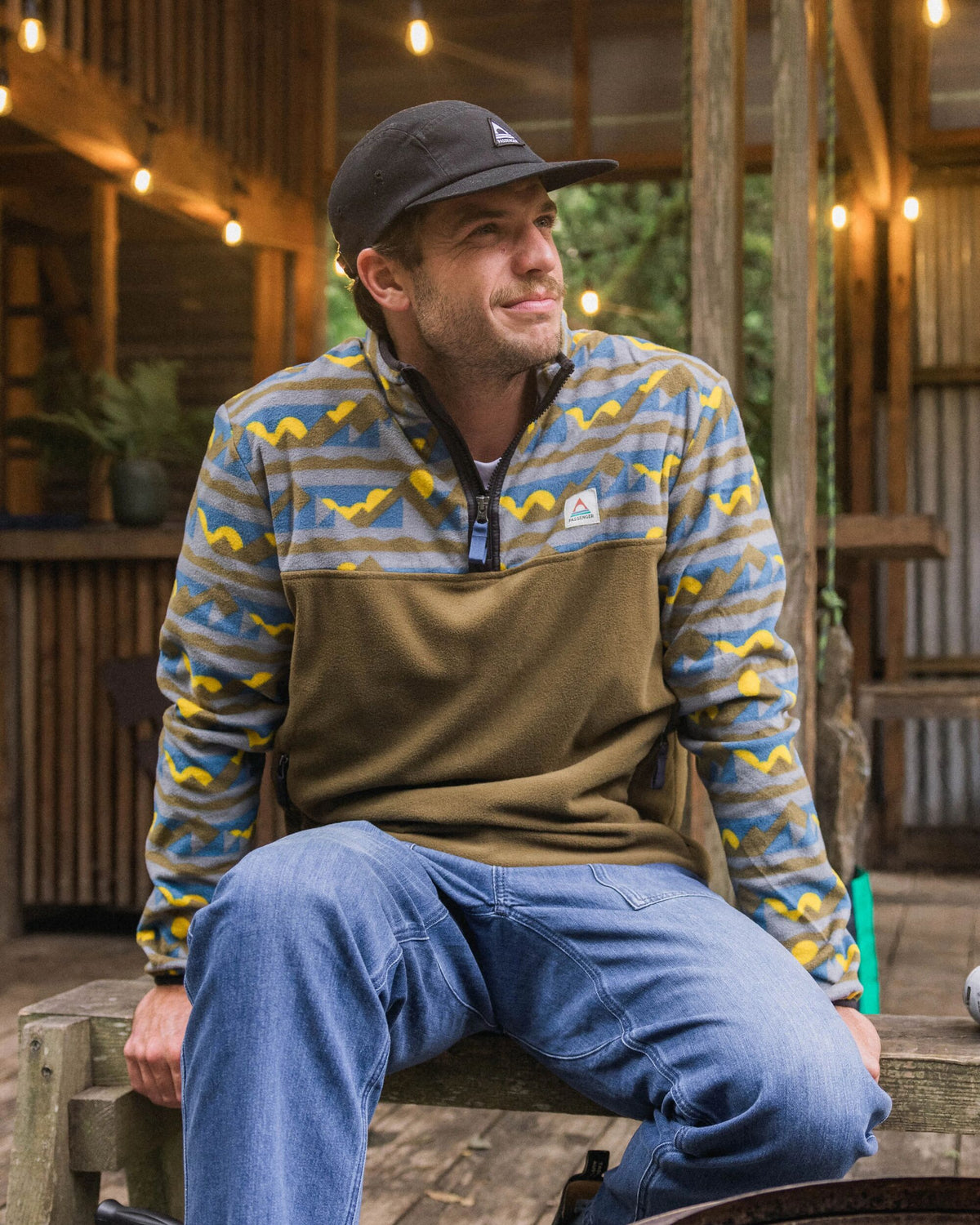 Set Off Polar 1/4 Zip Fleece - Views Dark Olive - Lifestyle