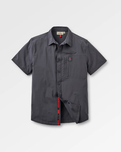 Traveller Short Sleeve Stretch Shirt - Charcoal - Flatlay