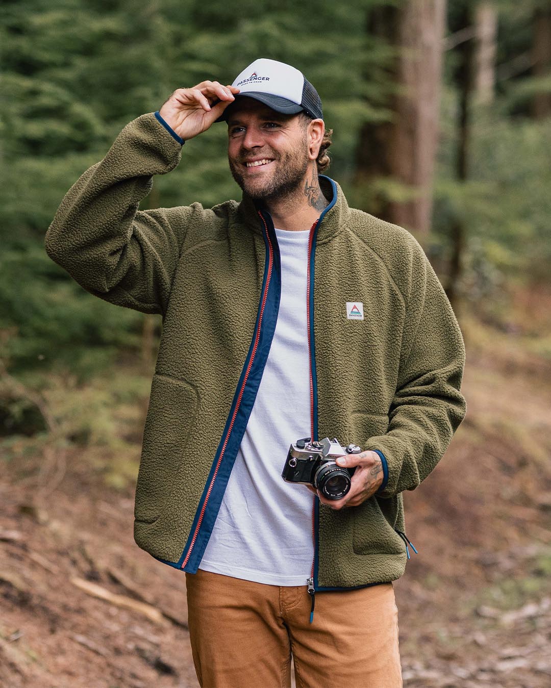 Tripper Full Zip Sherpa Fleece - Khaki - Lifestyle