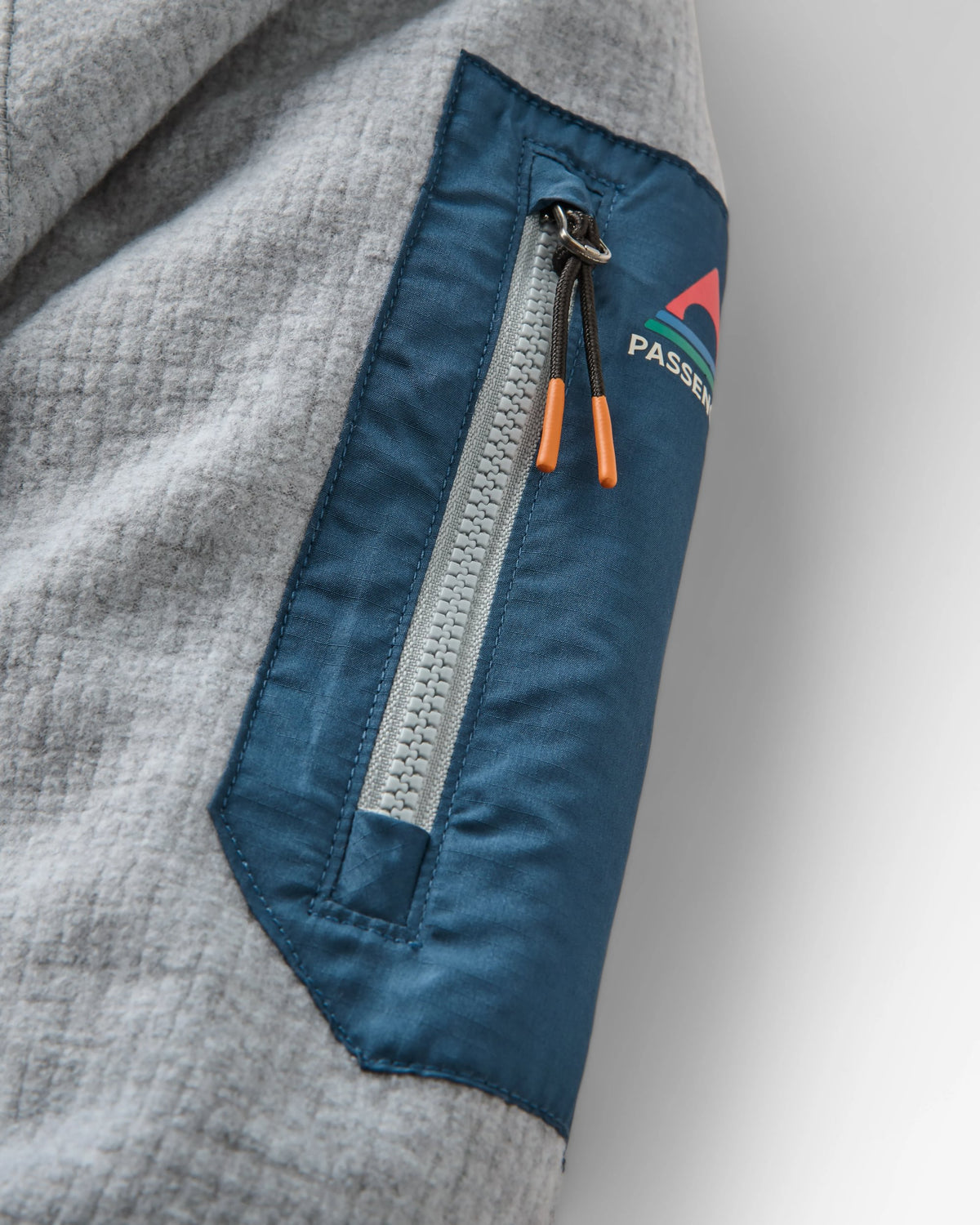 Forestscape Grid Fleece Hoodie - Grey Marl - Flatlay