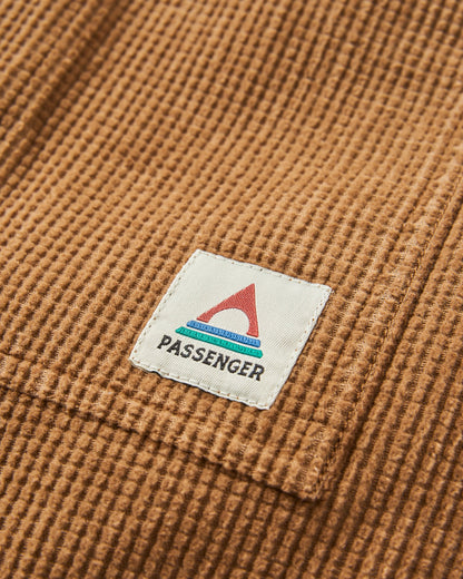 Harvest Cotton Cord Overshirt - Caramel Brown - Flatlay