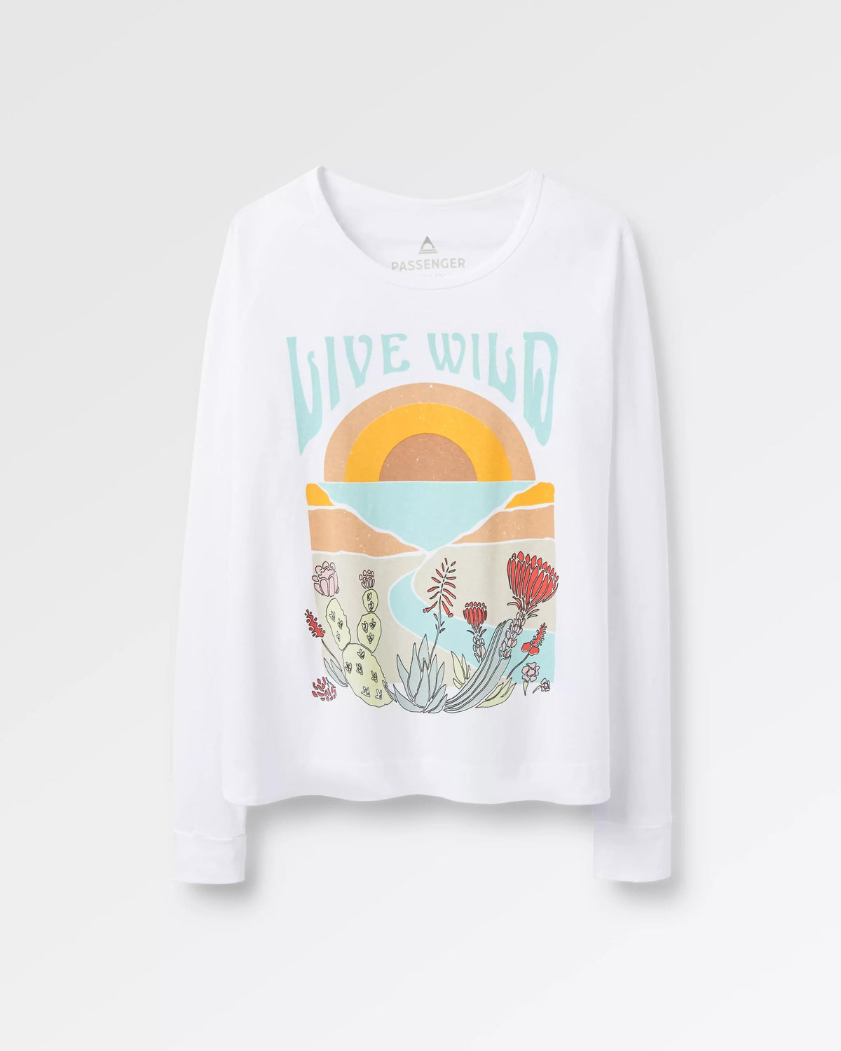 Live Wild LS T-Shirt - White - Flatlay