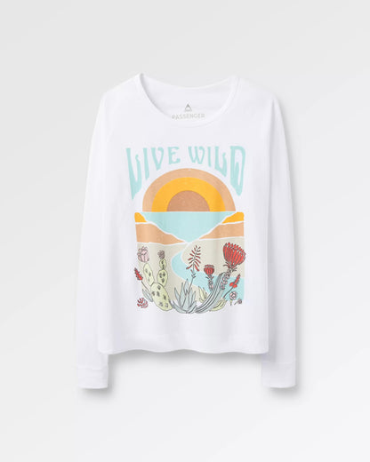 Live Wild LS T-Shirt - White - Flatlay