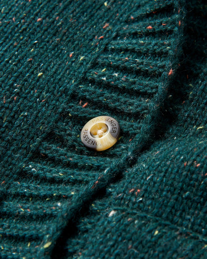 Snoozle Knitted Hooded Cardigan - Rain Forest - Flatlay