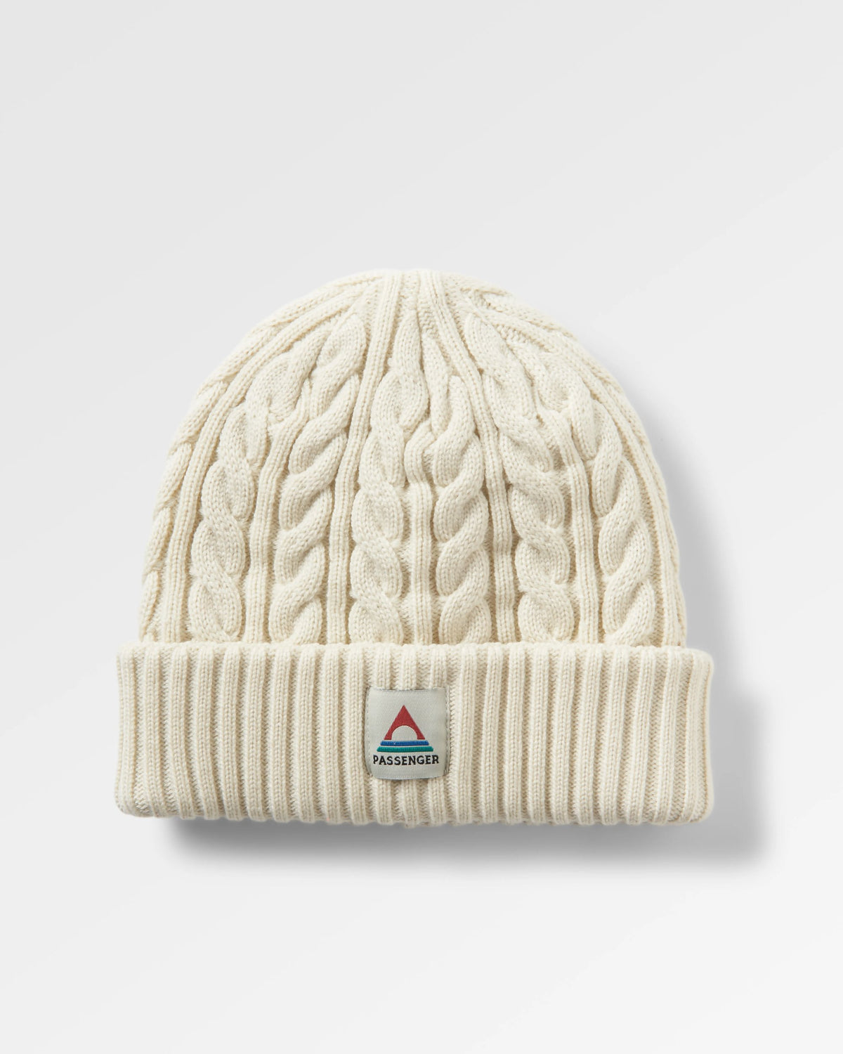 Fireside Cable Knit Beanie - Birch - Flatlay