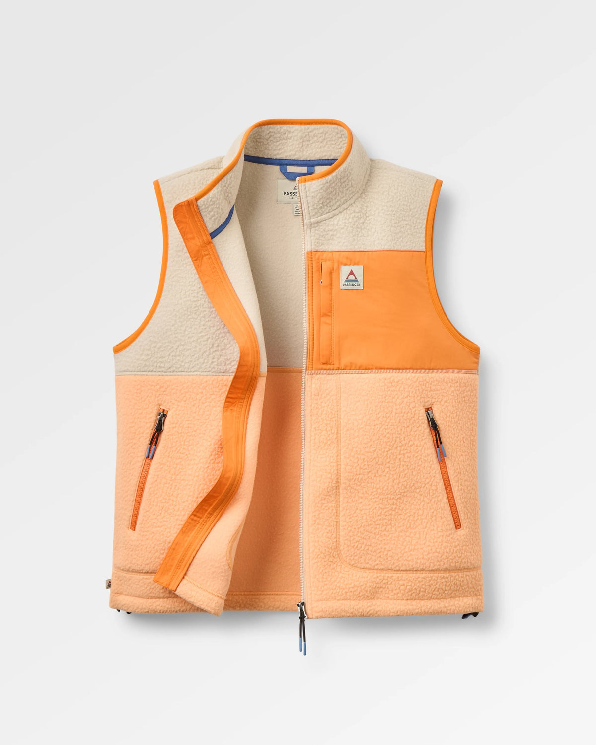 Fairbanks Sherpa Gilet - Oatmeal/Orange Peach - Flatlay