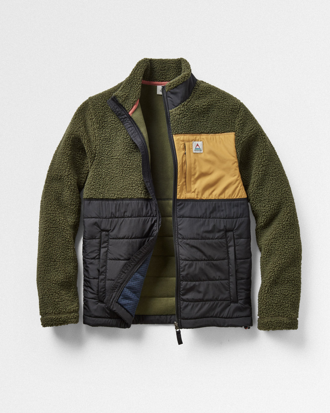 Born Explorer Polar-Lined Sherpa Fleece - Khaki - Flatlay