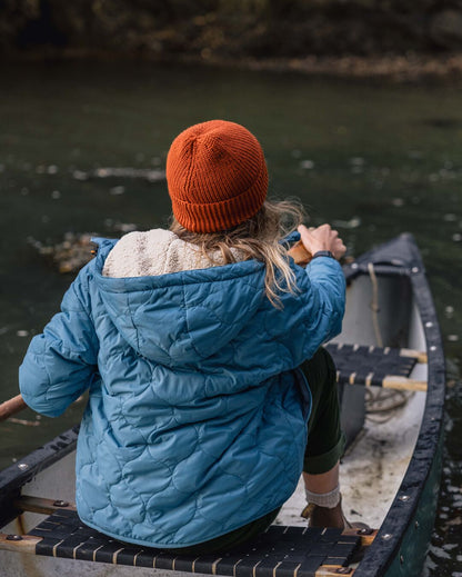 Earthy Sherpa Lined Insulated Jacket - Washed Blue - Lifestyle