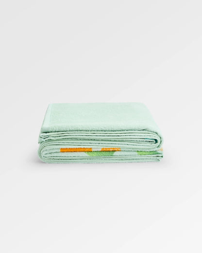 Tideline Cotton Beach Towel - Spearmint - Flatlay